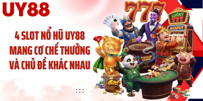 4 slot nổ hũ UY88 mang cơ chế thưởng và chủ đề khác nhau